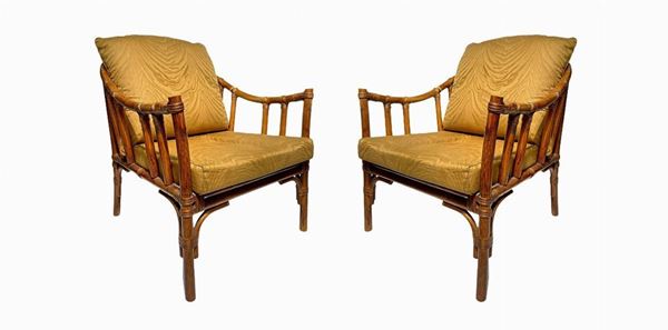 Due poltrone in rattan, XX secolo. H cm 67 x 70
H cm 67 x 70