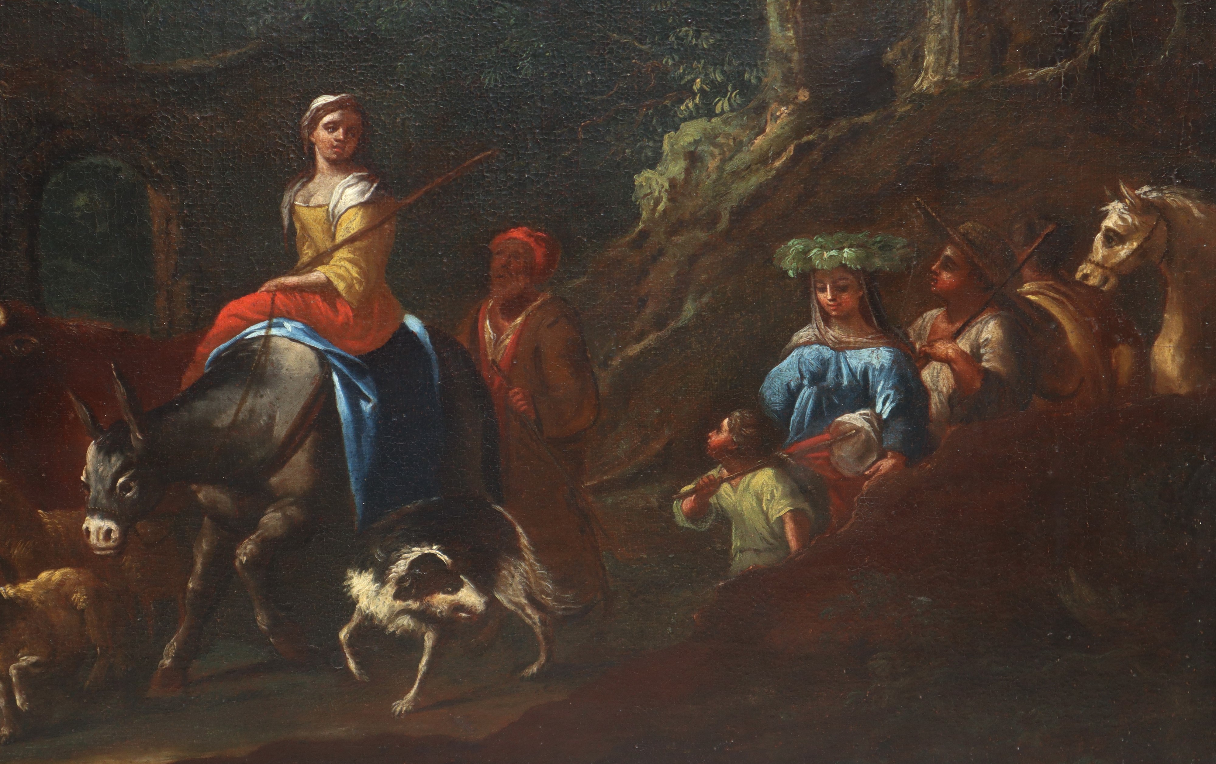 Scena pastorale con personaggi ed armenti