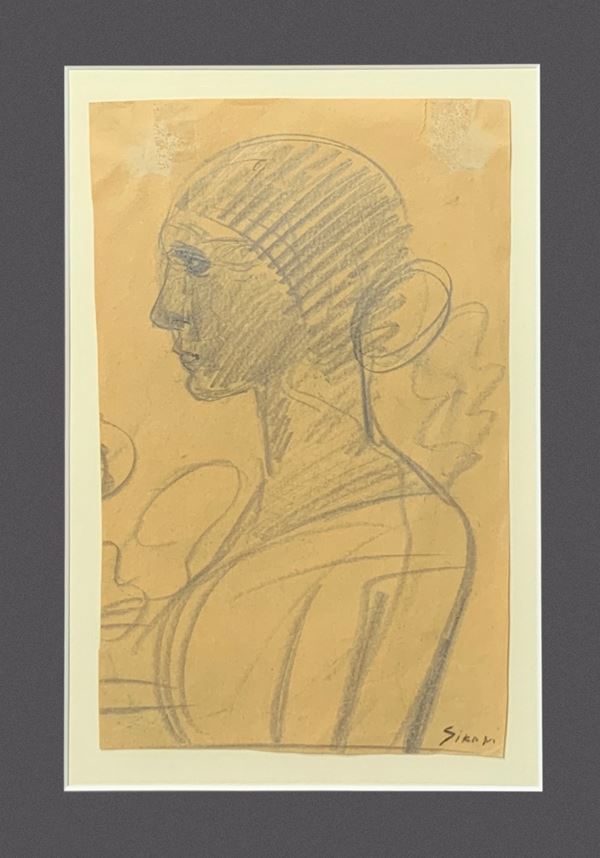 Mario Sironi - Half-length portrait of a woman