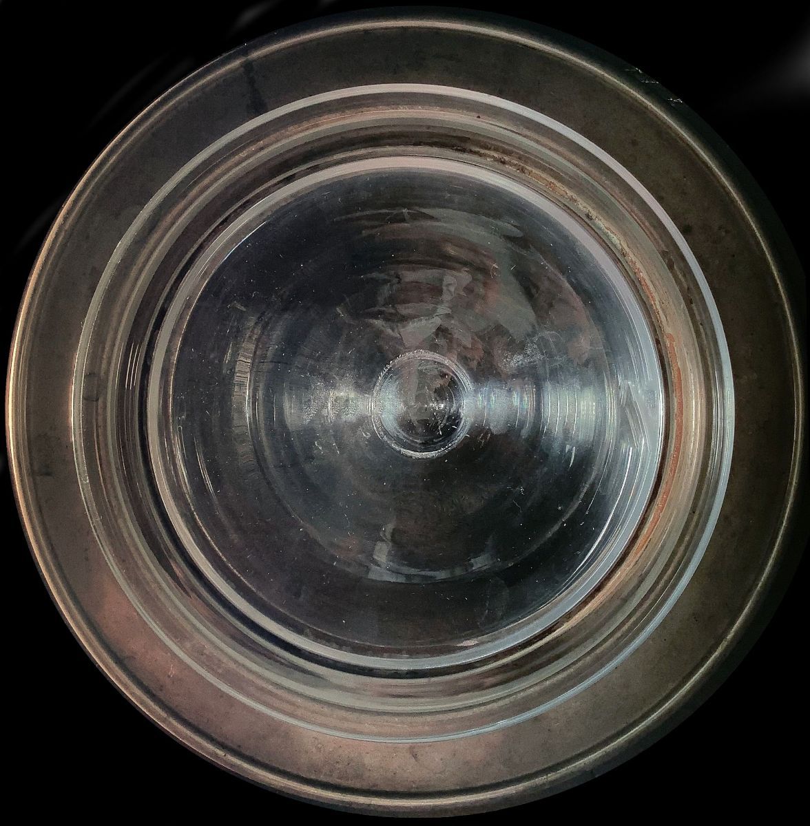 Porta Ostriche in Vetro Trasparente con Bordo in Argento
