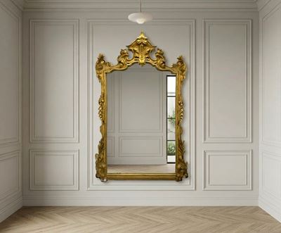 Importante Specchiera in Legno Dorato