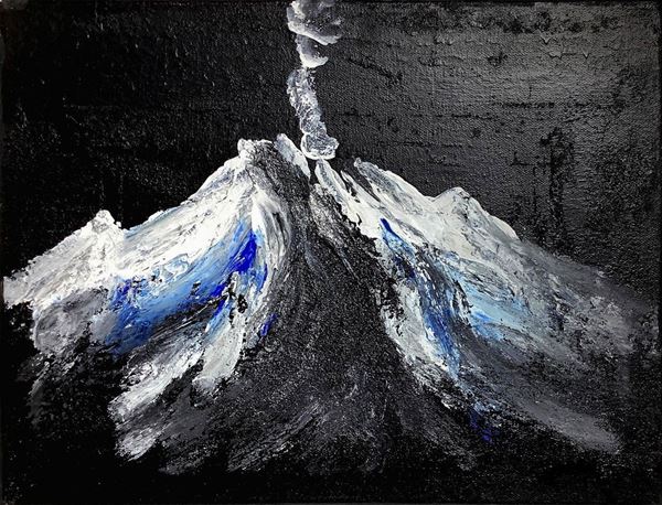 Dipinto a tecnica mista su tela raffigurante Etna. Cm 30x40. Firmato sul retro Salvatore Bonajuto 2020. Opera priva della cornice. Salvatore Bonajuto nasce a Catania nel 1963, alla fine degli anni Settanta, partecipa alle sue prime esposizioni collettive con lavori a carboncino e con opere pittoriche a partire dagli anni Ottanta. Negli anni Novanta vince un premio durante un'estemporanea di pittura organizzata dal Comune   di   Mascalucia (CT)  ed   una sua opera viene acquisita dal Comune ste