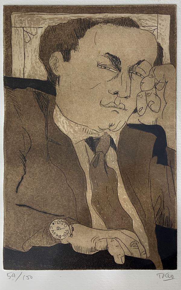 Togo, Lithograph on paper signed, 54/150. 50x35 cm, in frame 55x40 cm.