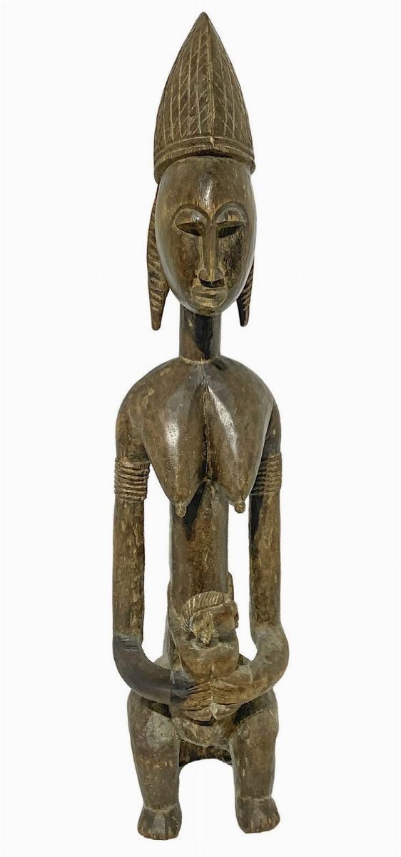 Statua Bambara, maternità, XX secolo. H cm 65