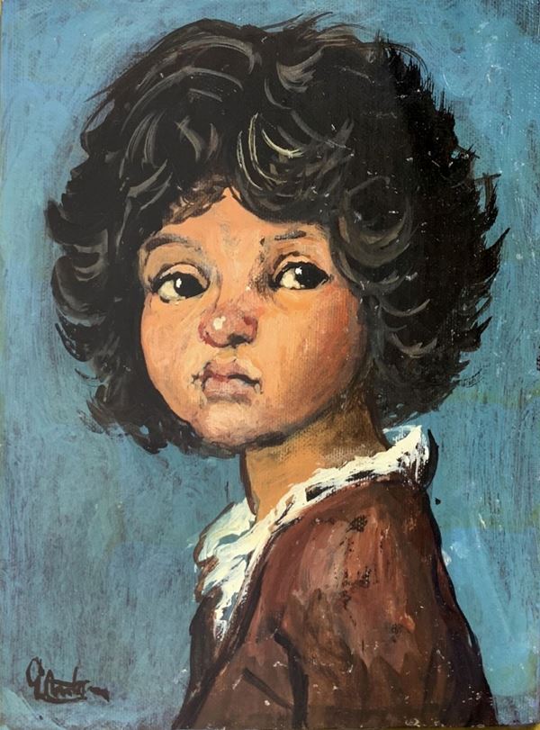 Gianfranco Antoni - Dipinto ad olio su tavoletta raffigurante viso di bambina. firmato in basso a sinistra Gianfranco Antoni.
Cm 20x15, in cornice cm 35x30