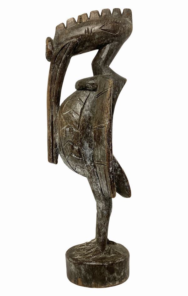 Senufo statue, Hornbill bird Kalaoo second half of 900, Cote d'Ivoire. H 46 cm