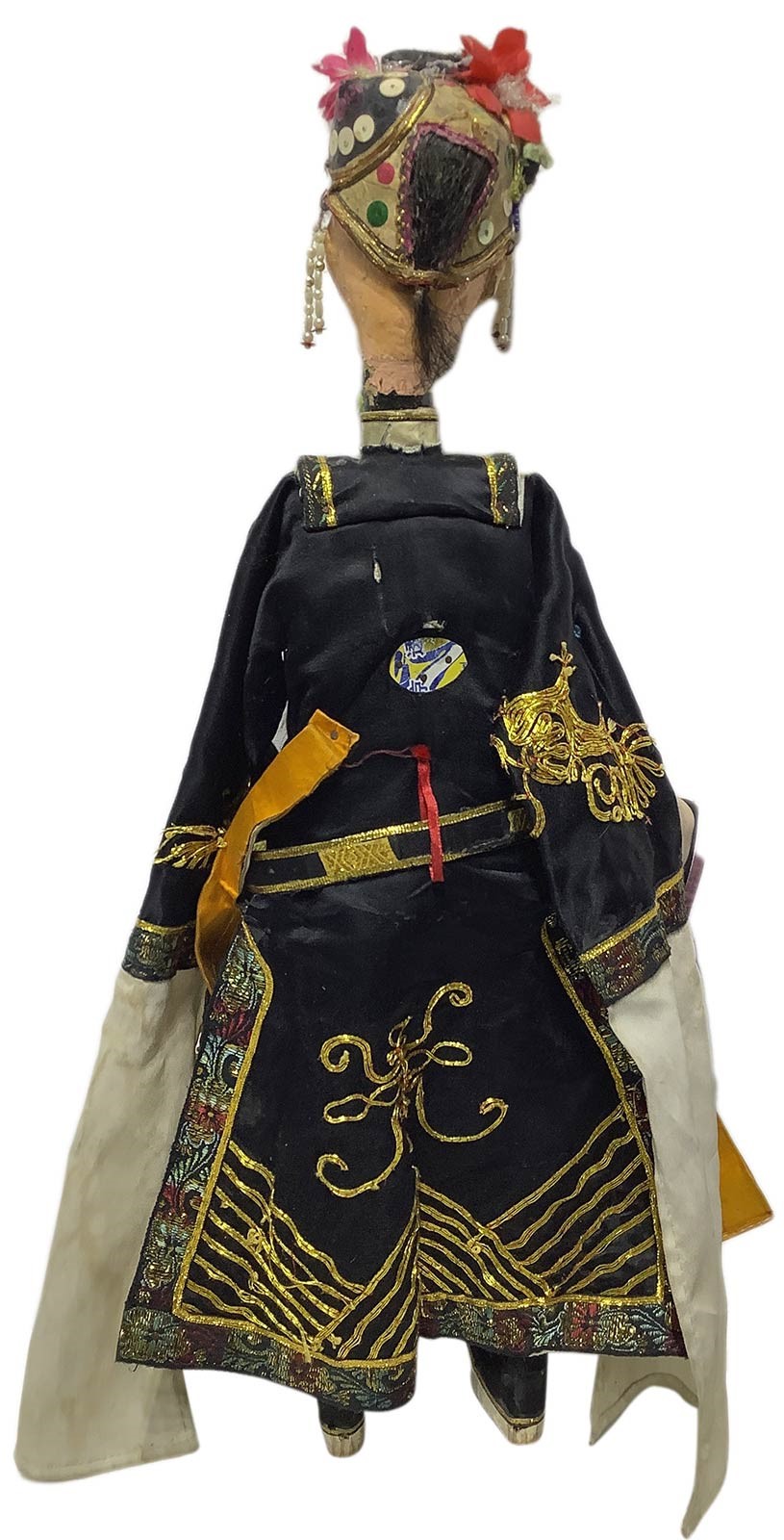 Marionetta orientale, Cina. Testa intercambiabile in terracotta e struttura in legno. .