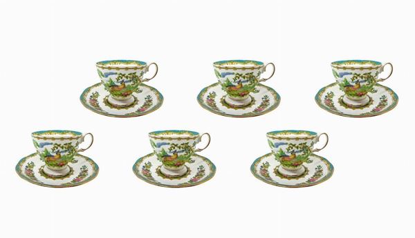 Servizio da caffÃ¨ composto da n. 6 tazze in porcellana, Royal Albert, Bone China. England, Chelsea bird, reg n 839184