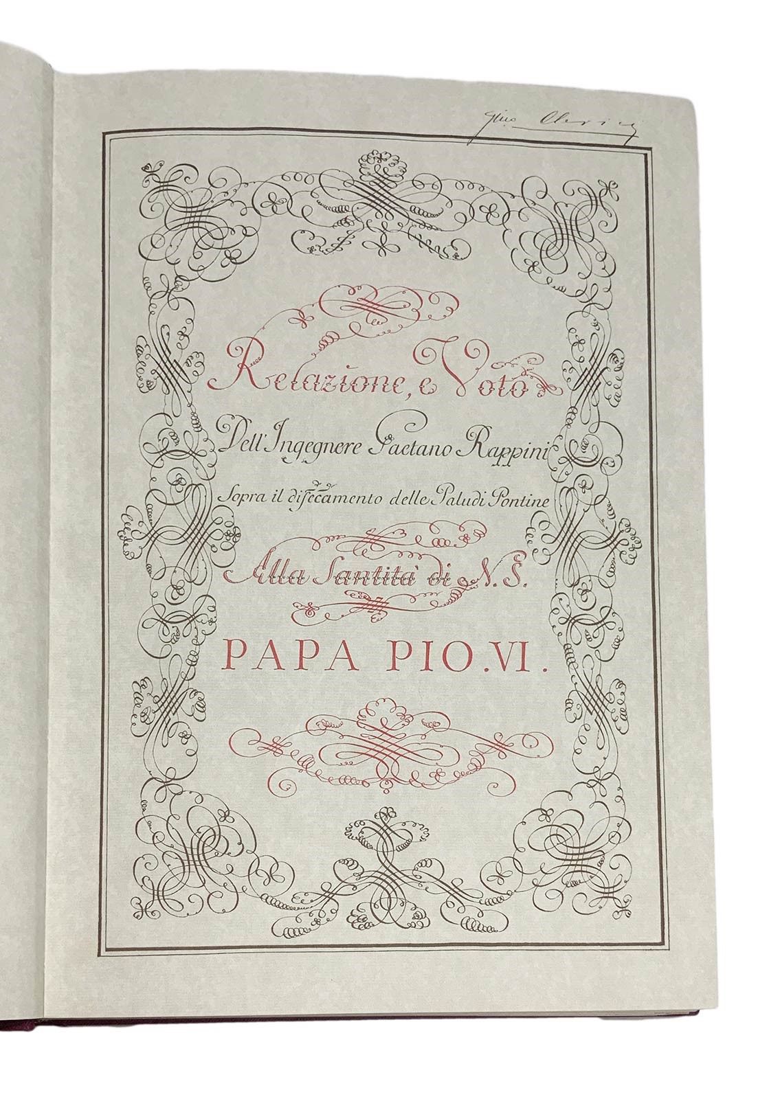 Relazione e Voto dell’ingegnere Gaetano Rappini sopra il disseccamento delle Paludi Pontine alla ...