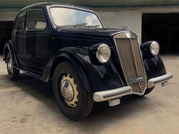 Lancia Ardea first series (1939) 4 cilinders
CHASSIS N. 250-1210
ENGINE: 4 cilinders
DISPLACEMENT: 903 cm3
FISCAL POWER: 12 HP
BODY STYLE: closed, 4 opposite doors.

Top-level restoration carried out over 10 years ago. Engine and bodywork completely revised. Small defects and rust marks.