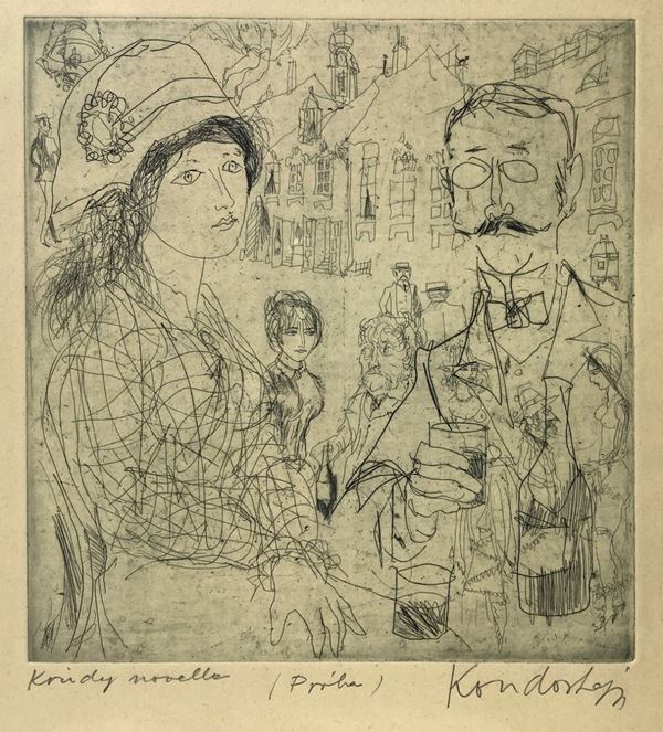 Krudy engraving, Illistracio signed down right & Nbsp Lajos Kondor
200x200 mm, in Frame 43x31.5 cm