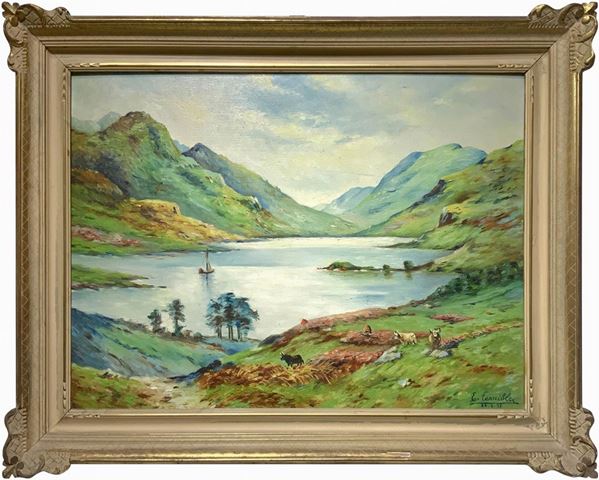 Dipinto raffigurante paesaggio