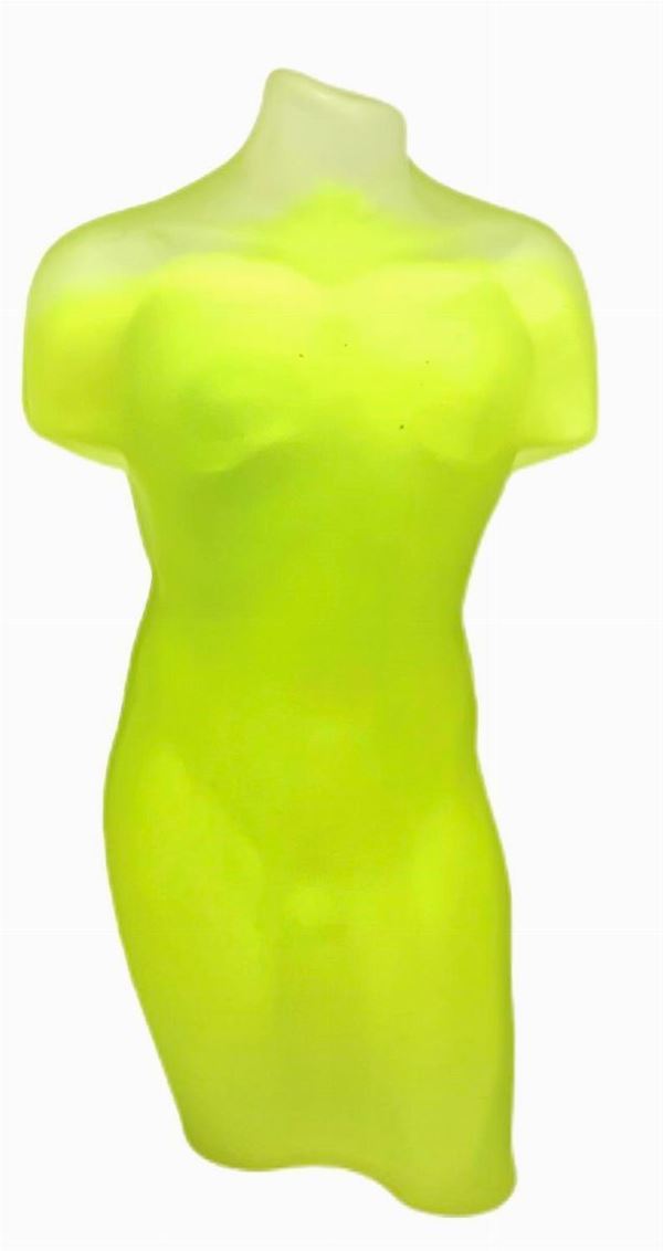 Glass submerged statue depicting naked men, XX century. H 24 cm