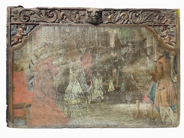 Sicilian cart part depicting scene from Traviata Cm 36x52.