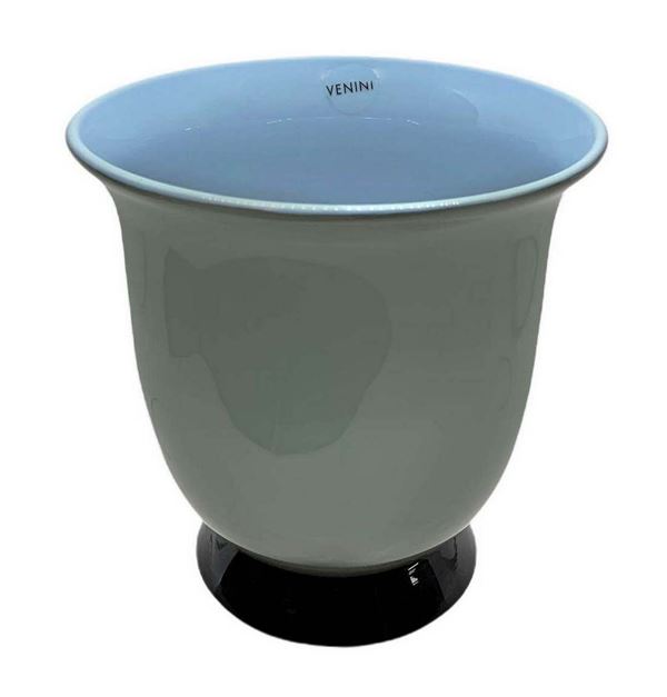 Venini - Produzione Venini, disegno  di Tommaso Buzzi, vaso in vetro incamiciato. base semisferica in vetro applicata. Firma incisa alla base, Venini 2007.   ... 