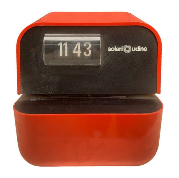 Udine wool production, attendance detector with card watch. YEARS Â € 70, plastic structure in red and lacquered metal tones ...