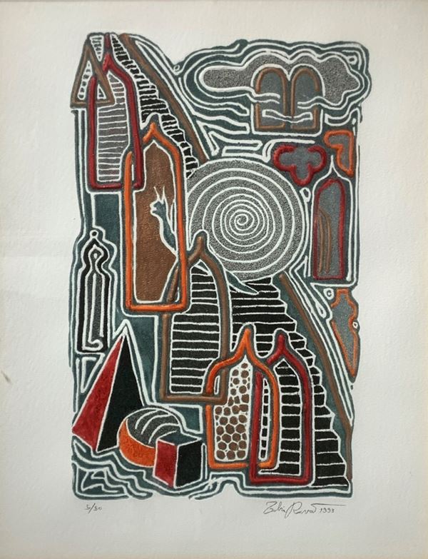 Retinografia multiplo 5/50  e datato 1933 raffigurante â€œLentamente verso l'altoâ€. firmato in basso a destra Tobia RavÃ  (Padova 1959).
Cm ... 
