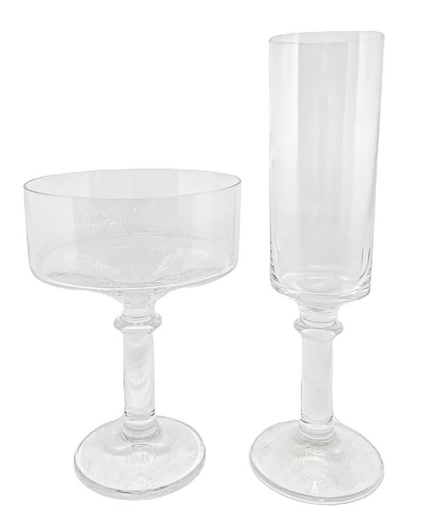 Sparkling and Macedonia service, n. 12 glasses and 12 macedonia cups.