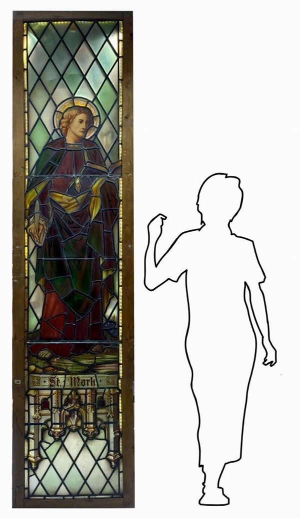 Antica vetrata rilegata a piombo 