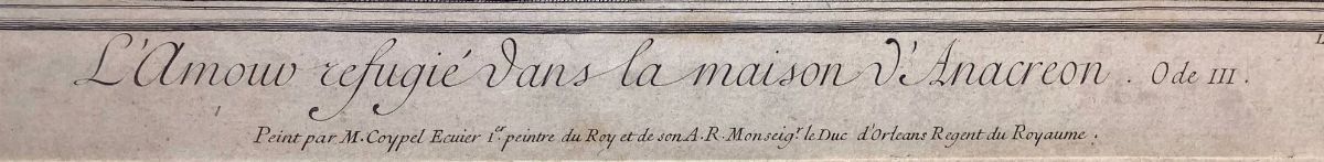 Coppia di incisioni raffiguranti amore in casa di Anacreonte e scena pastorale