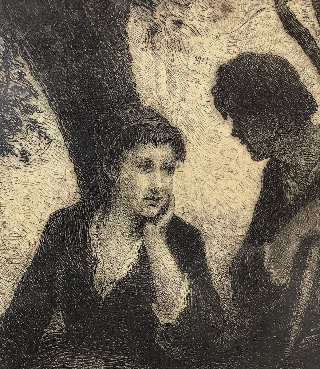 Coppia di incisioni raffiguranti amore in casa di Anacreonte e scena pastorale