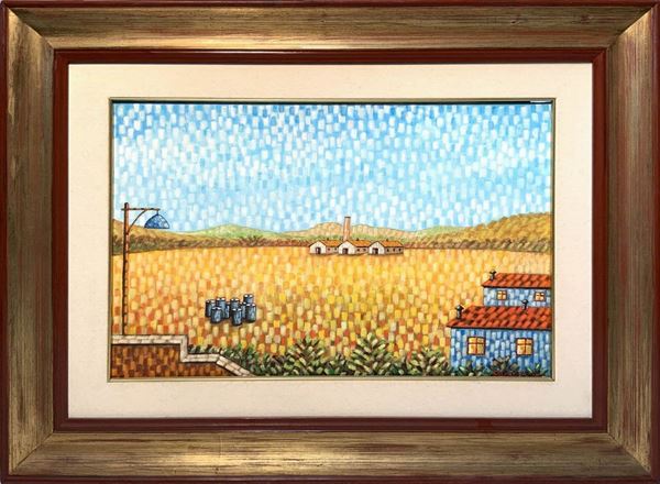 Silvio Parrello. La primavera. 40x60, olio su tela. Firmato in basso a destra. Sul retro datato 2013, autentica del pittore.