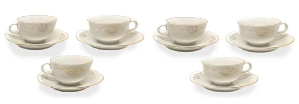 Richard Ginori - 6 tea service consisting of six cups with saucers