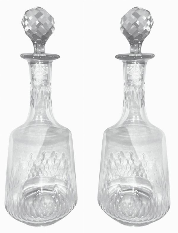 Pair of crystal bottles