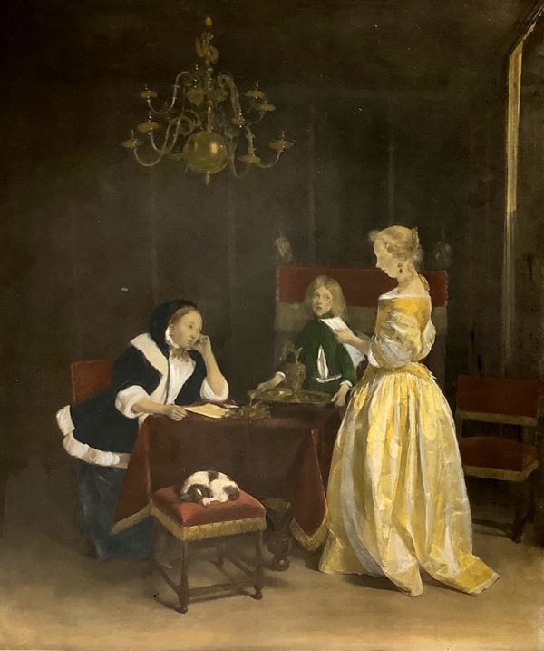 Etching depicting the letter by Borch Gerard, XX century. H 33x26 cm, in frame 68x58 cm