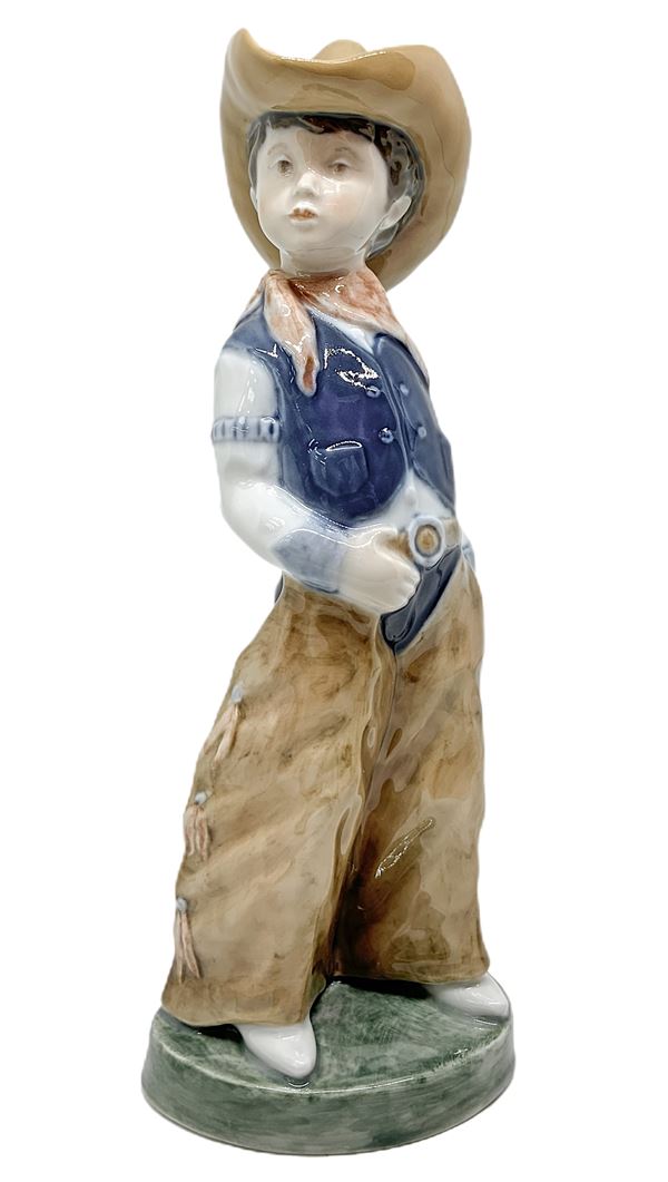 Copenaghen - Copenhagen, porcelain statue of Billy (Texas), figurines of the Year in 1988, limited edition 780/5000. H 120 cm
