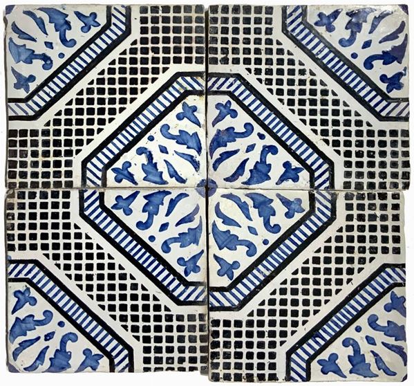 Giovanni  Armao - Cinque riquadri di piastrelle in ceramica