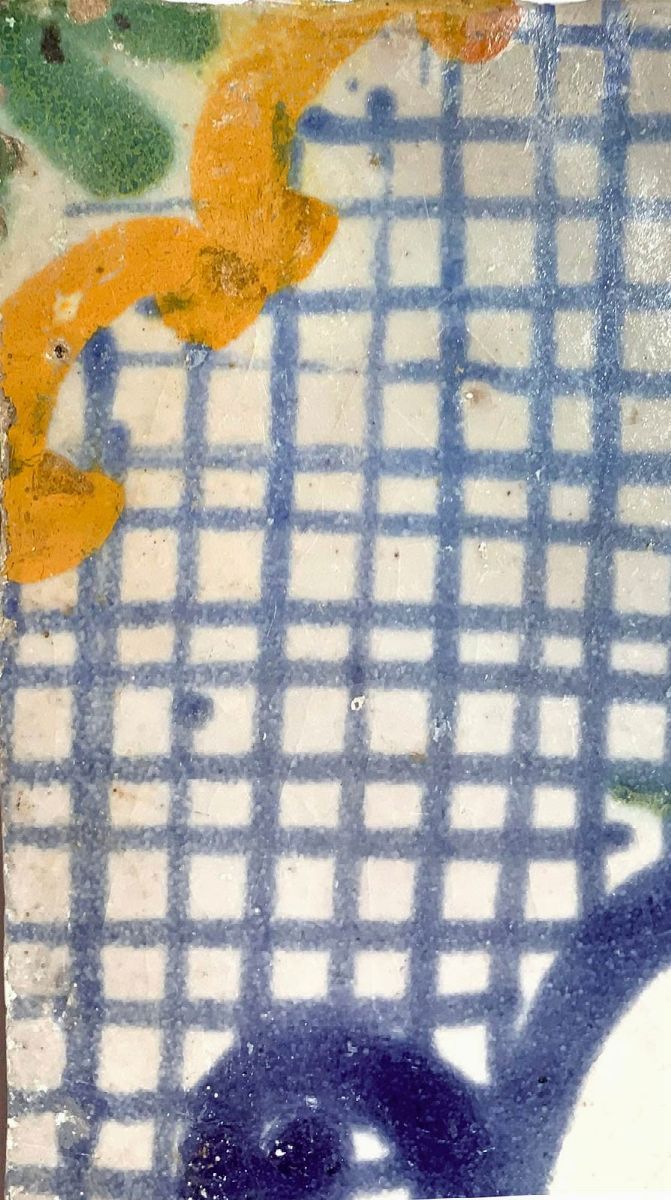 26 piastrelle in ceramica. Quattro riquadri di piastrelle in ceramica