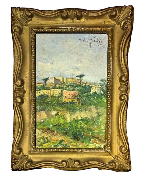 Elvira Del Giudice - Dipinto raffigurante paesaggio con case
