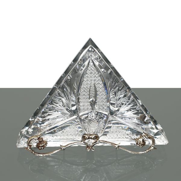 Portatovaglioli in argento 800 e cristallo. 