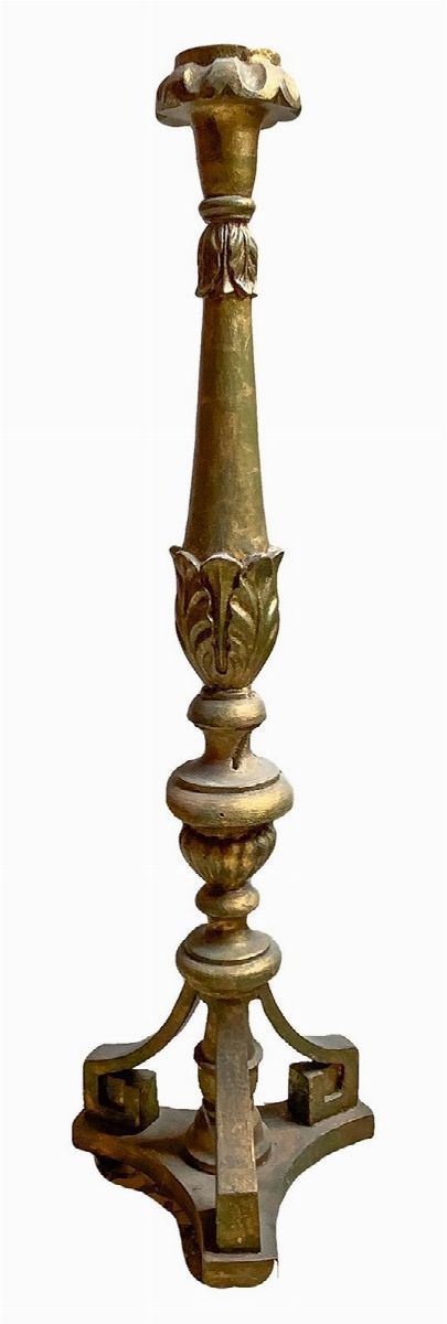 Candelabra in gilded wood  (nineteenth century)  - Auction Asta a Tempo - Casa d'aste La Rosa