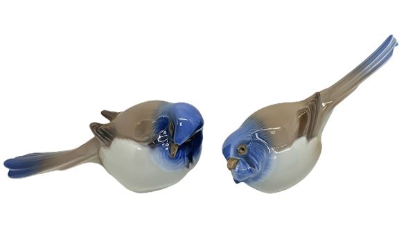 Copenaghen - Pair of porcelain figurines depicting birds