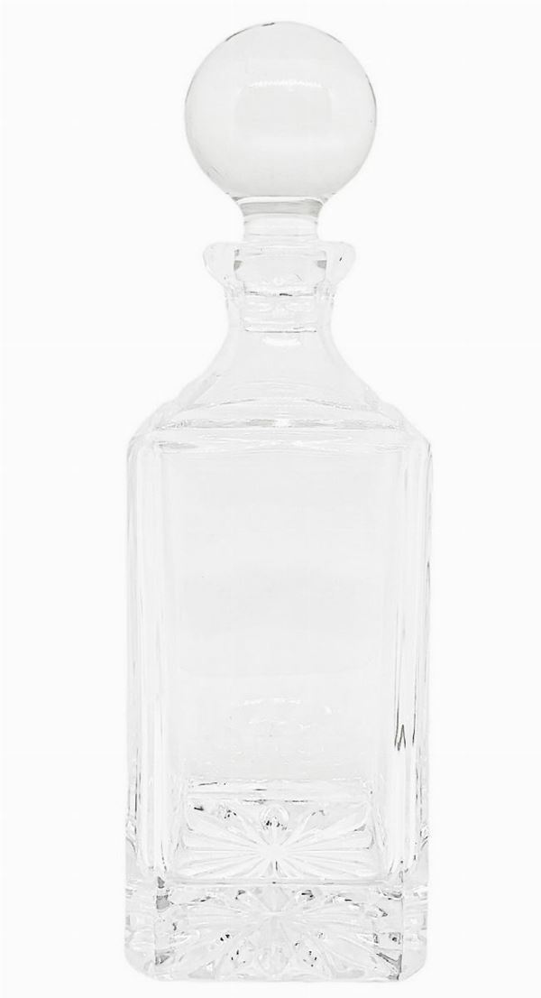 Transparent crystal bottle.
H 38 cm