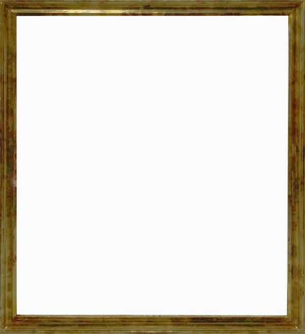 Wooden frame with half golden reed leaf, nineteenth century style. External dimensions 97x87 cm. Internal dimensions 87x78 cm.