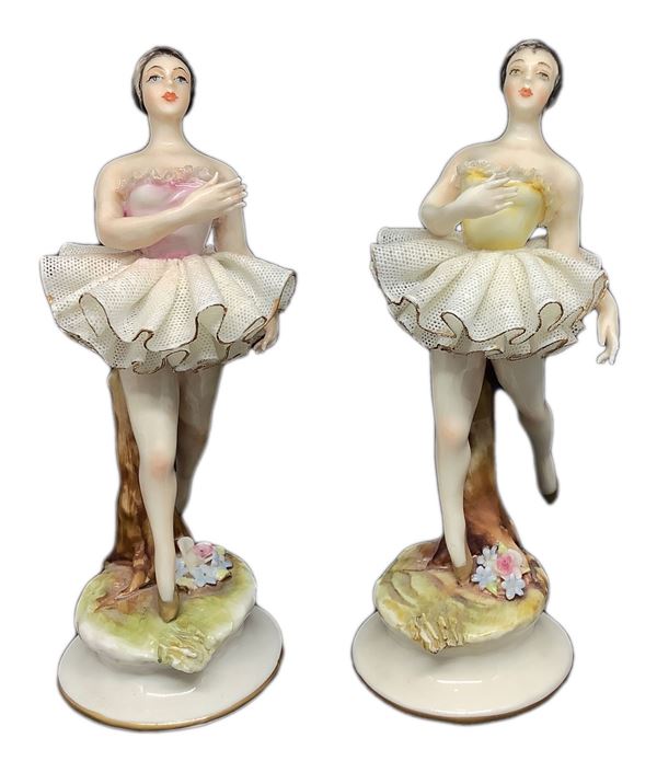 Capodimonte - Coppia di ballerine in porcellana di Capodimonte.
