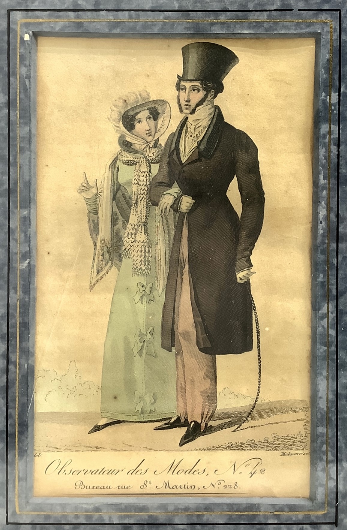 Coppia di stampe, Modes feminines, in cornice