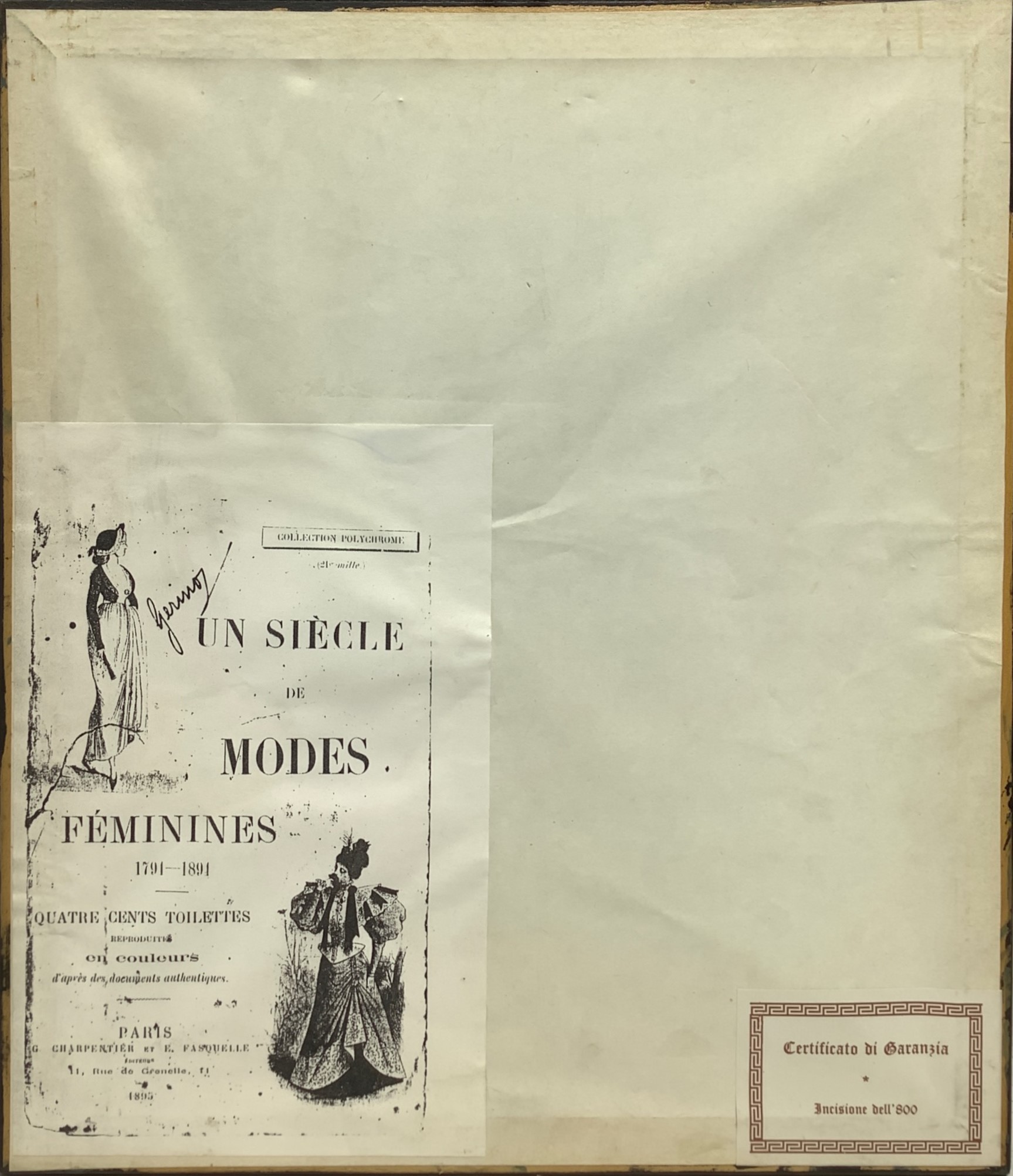 Coppia di stampe, Modes feminines, in cornice