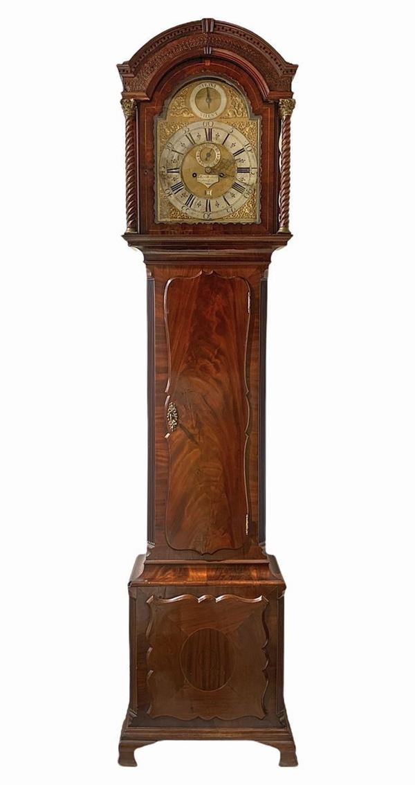 Pendulum clock, English Marly: Storr. H 225 cm Base cm 50x25