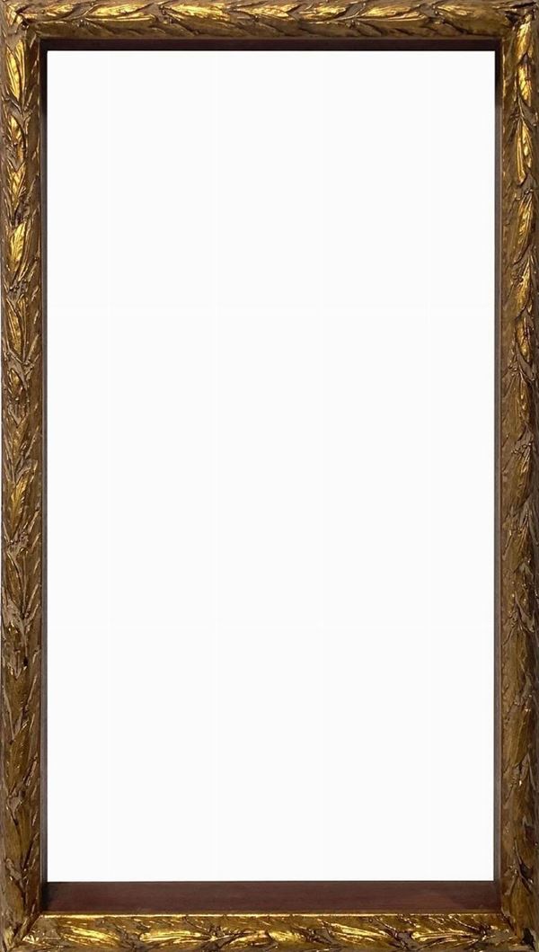 Cornice dorata, XX secolo. Misure interne cm 40x80, misure esterne cm 46x86
