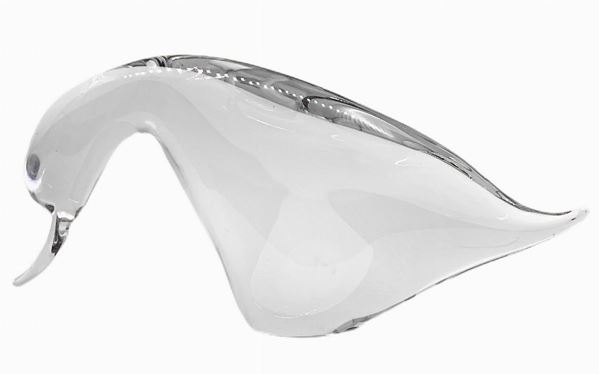 Informal flavor crystal sculpture depicting duck, 20th century. Signed on the basis.
H 12 x cm 24 cm